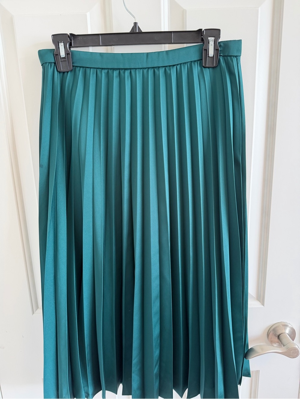 J.Crew Emerald/Teal Pleated Midi Skirt - Women